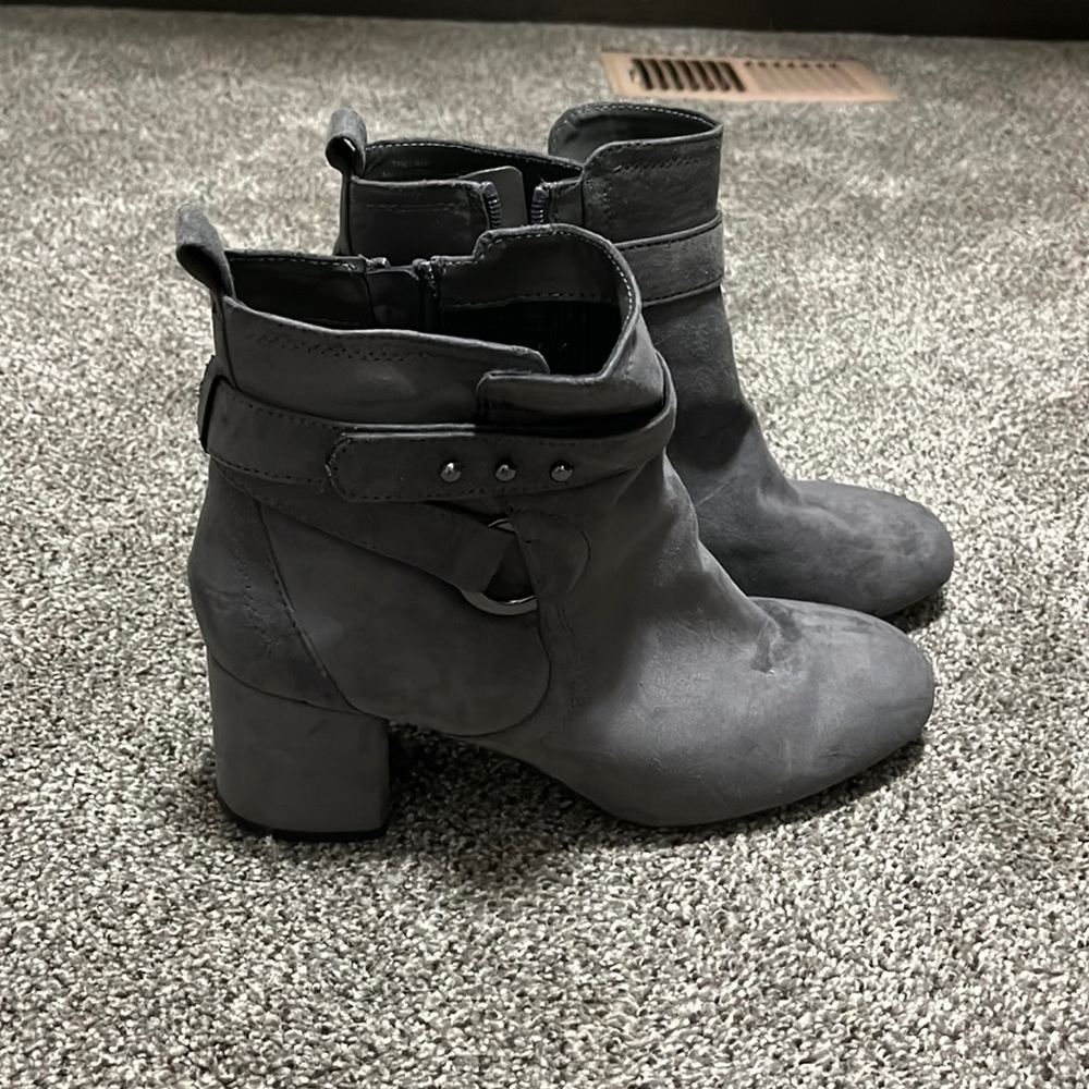 Worn only 1 time Kelly and Katie suede grey booties